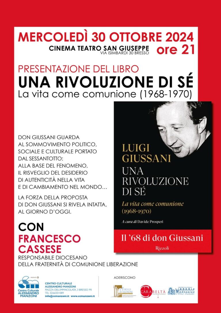 Presentazione libro “Luigi Giussani – Una rivoluzione di sè” (Clicca per vedere la registrazione dell’evento dal canale YouTube del CCM)