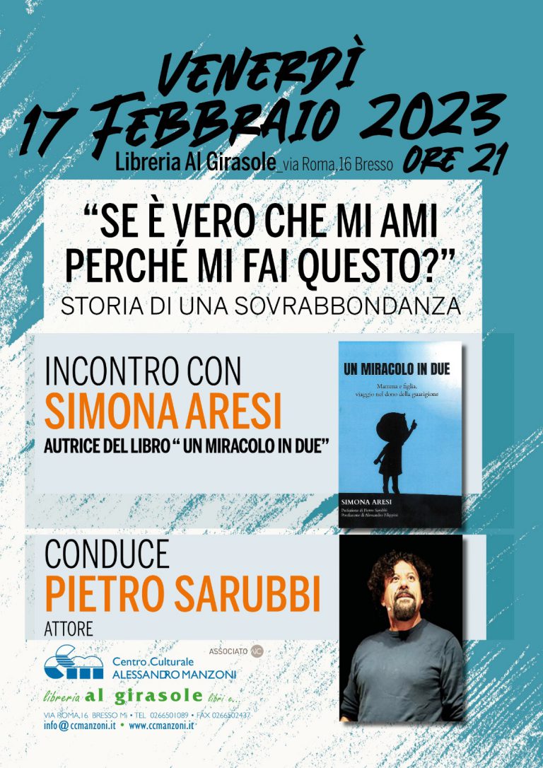17 Febbraio 2023 – Incontro con Simona Aresi (Disponibile la registrazione dell’evento sul canale YouTube del CCM)