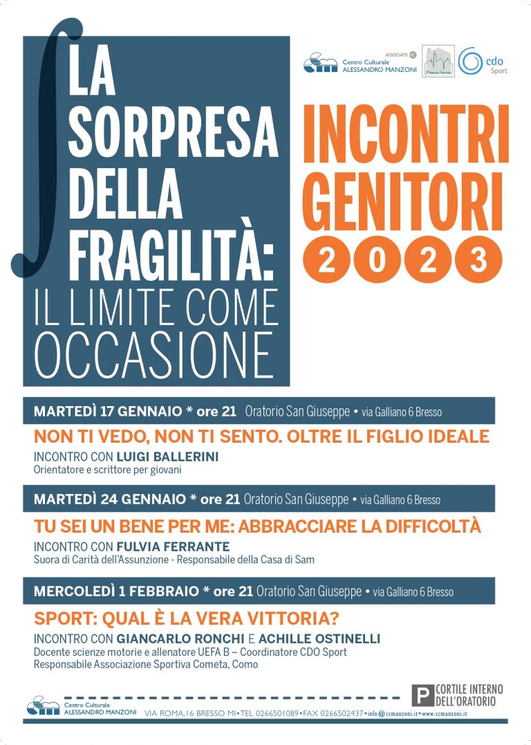 Incontri Genitori Gennaio – Febbraio 2023                                        (Disponibili le registrazioni degli eventi sul canale YouTube del CCM)
