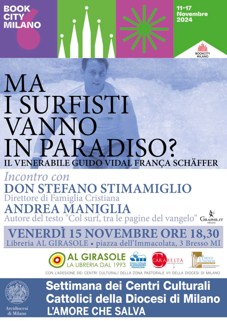 Ma i surfisti vanno in Paradiso ? – Incontro con don Stefano Stimamiglio e Andrea Maniglia (Clicca per vedere la registrazione dell’evento dal canale YouTube del CCM)