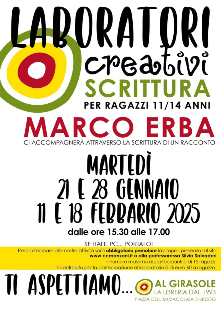 Laboratori creativi di scrittura per ragazzi 11-14 anni (Clicca per iscriverti subito)