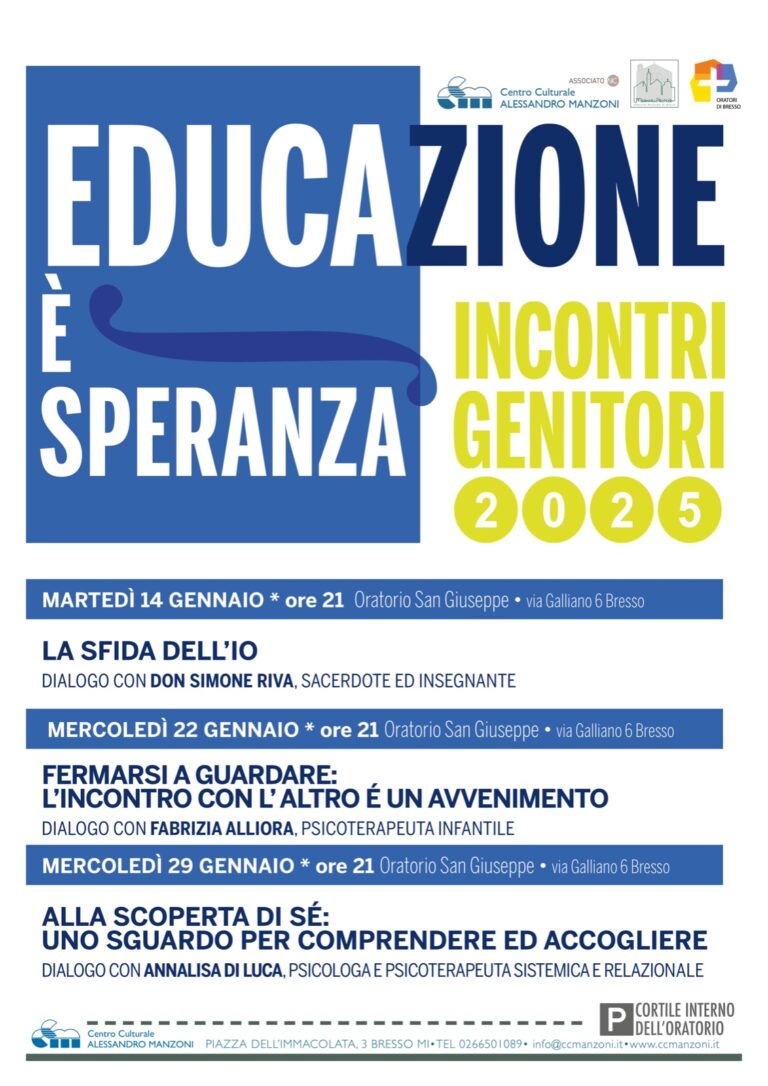 Incontri Genitori 2025 (Clicca per vedere le registrazioni degli eventi dal canale YouTube del CCM)