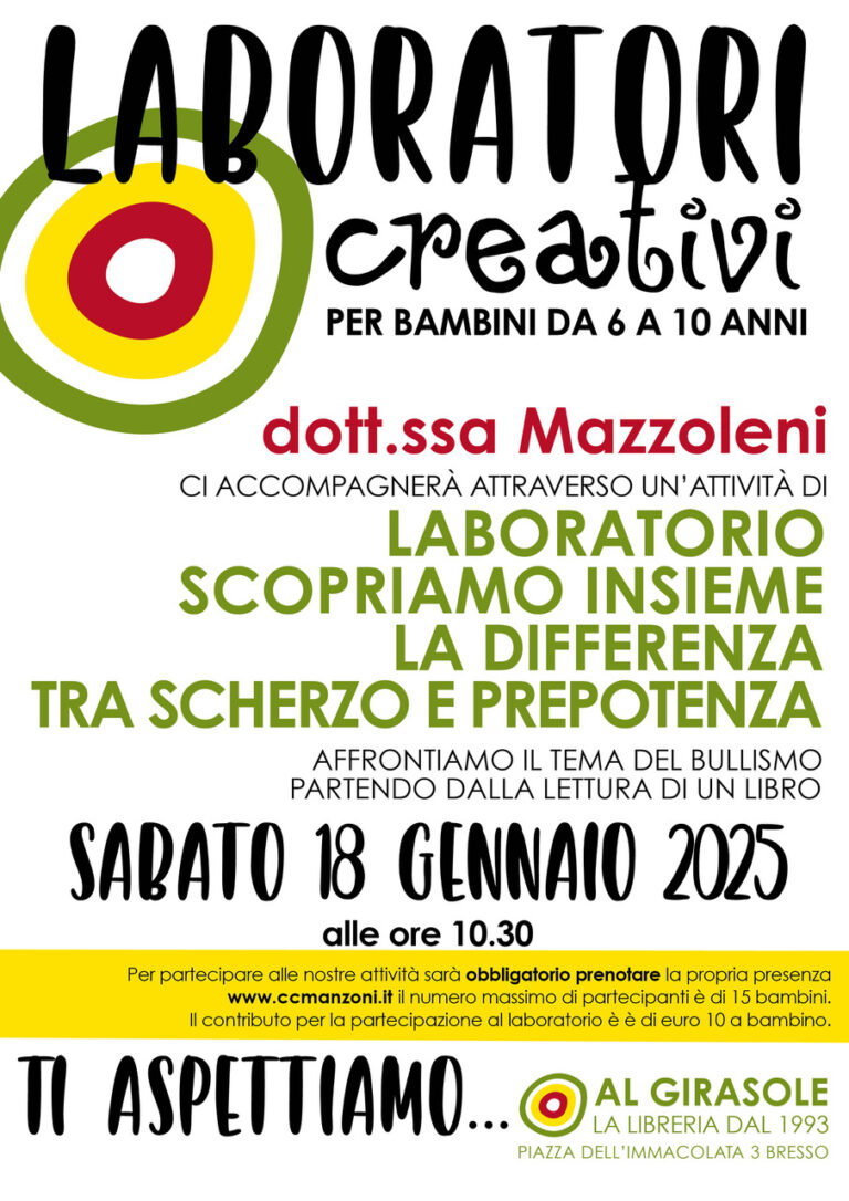 Laboratorio: “Scopriamo insieme la differenza fra scherzo e prepotenza” (Clicca per iscriverti subito)