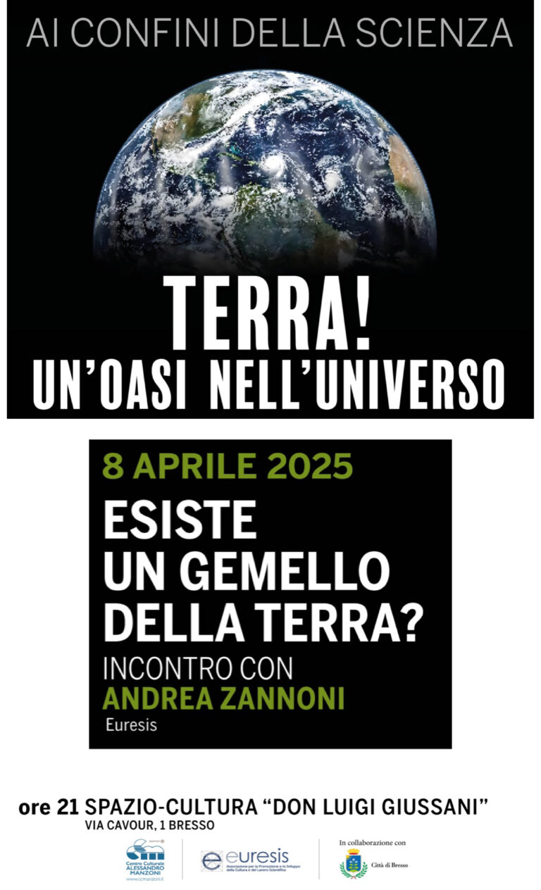 Esiste un gemello della terra? – Incontro con Andrea Zannoni (Clicca per vedere la registrazione dell’evento dal canale YouTube del CCM)