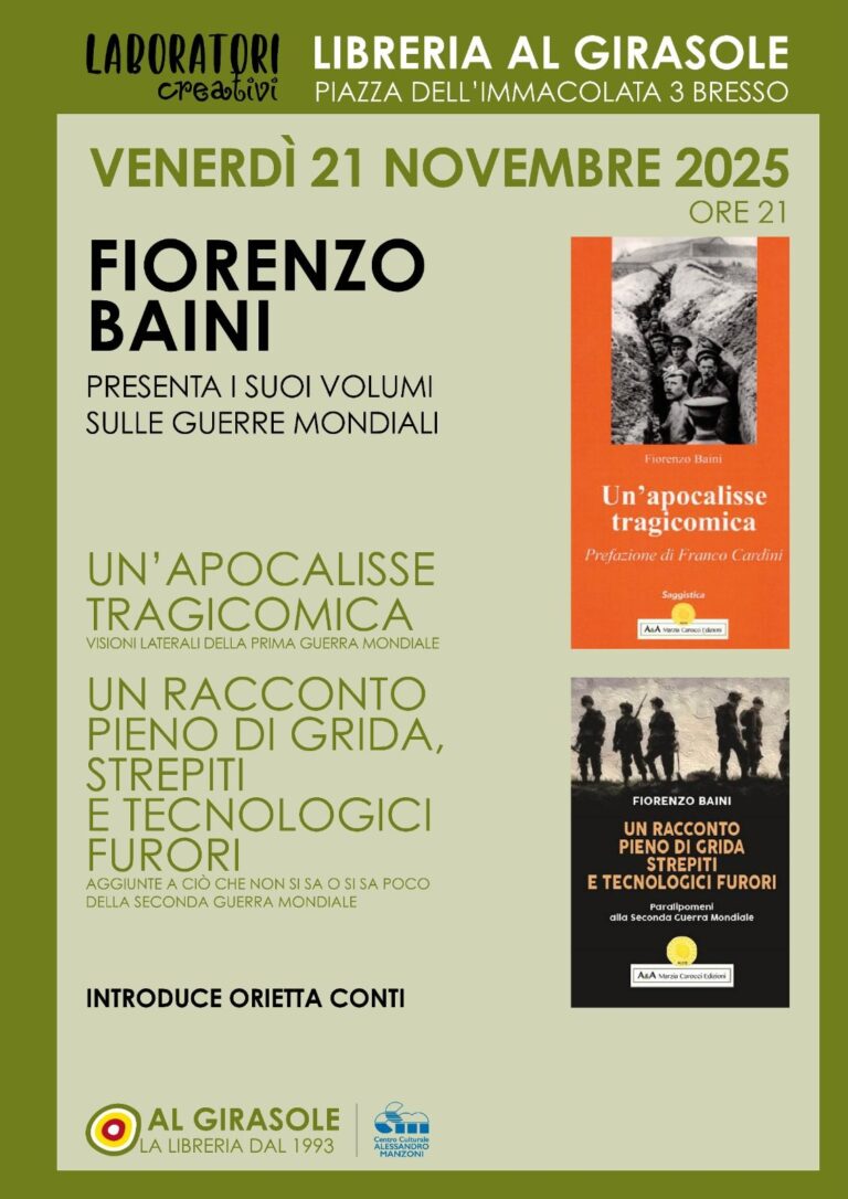 Fiorenzo Baini presenta i suoi volumi sulle guerre mondiali (Clicca per vedere la registrazione dell’evento dal canale YouTube del CCM)