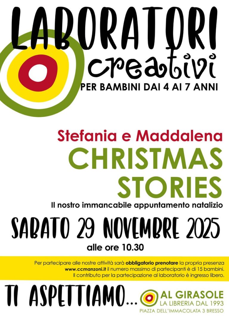 Laboratori creativi bambini 4 -7 anni: Christmas Stories (Clicca per prenotare la tua partecipazione)