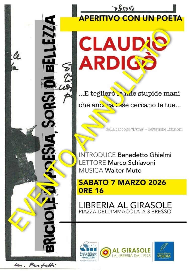 Aperitivo con il poeta Claudio Ardigò